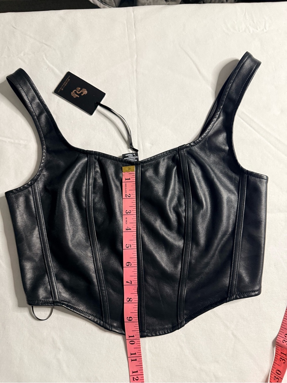 Sincerely Jules Black Faux Leather Corset Crop Top - Picture 4 of 5